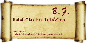 Boháts Feliciána névjegykártya